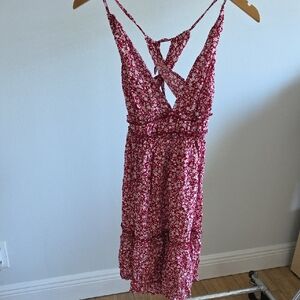 Red Floral Sleeveless Dress